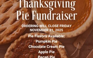 Thanksgiving Pie Fundraiser by Clear Path for Veterans; pumpkin pie, pecan pie, apple pie, chocolate cream pie